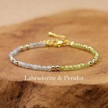 1条简约时尚天然石串珠手链,包含紫水晶、月光石、橄榄石、闪亮宝石,采用3毫米刻面珠子,精致水晶手链,适合女性日常及度假佩戴。 - 彩色 - 查看 6