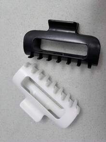 2pcs/Set Soft Silicone Hair Claw, Gentle & Hair Clips, New Design Anti-Slip Styling Accessories - Black+, White - View 14