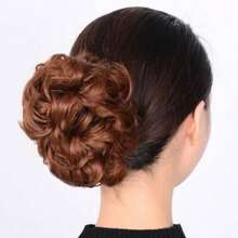 Natural Fluffy Bun Hair Claw, Scrunchie Bun Maker, Slouchy Hair Styling Tool, Thermal Resistant Hair Scrunchie HA2723 - Multicolor - View 14