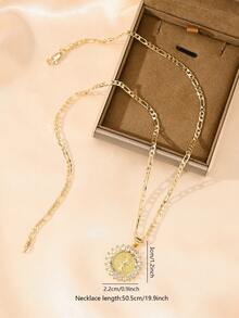 14K Gold Plated Copper Zirconia Frame Necklace, Crafted With Religious Elements Of Virgin Mary And Saint Jude, High-Quality Material, Elegant And Versatile Design, Suitable For Daily Wear, An Ideal Choice For Faith-Based Gifts - Judah - View 8