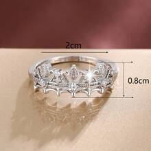 1 chiếc nhẫn thiết kế hình vương miện thanh lịch đính đá Cubic Zirconia dành cho nữ - Nhiều màu - Xem 6