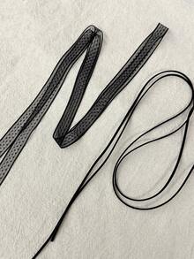 原创设计飘逸蕾丝长款丝带颈链，百搭女性美感项链 - 蕾絲波點 - 查看 8