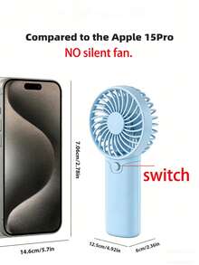 Quạt cầm tay mini 1 chiếc kèm dây đeo cổ tay, 1 chế độ gió, sử dụng pin AAA (không bao gồm). - 4 màu ngẫu nhiên - Xem 4