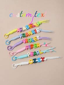1pc Personalized Colorful Name Initial Backpack Charm, Customized Minimalist Keychain, Customized Cute Beaded Decoration Pendant, Birthday Gift, Customized Handbag Charm - Multicolor - View 1