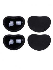 2/4pcs Self-Adhesive Silicone Thin & Thick Invisible Swimsuit Bra Inserts, Solid Color Bra Pads - Multicolor - View 12