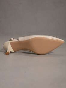 法式风格女士尖头露跟细高跟凉鞋，性感轻盈的夏季办公室细高跟凉鞋，优雅轻盈的奢华女鞋，拉长腿部线条的透气细高跟凉鞋，优雅的派对和通勤时尚风格，简约搭扣设计，度假风，奢华风，春夏通勤派对优雅搭扣细高跟凉鞋 - 奶油白 - 查看 7