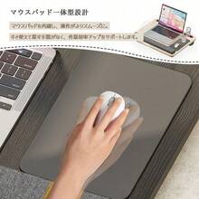 ひざ上テーブル 膝上テーブル ひざ上デスク 多機能 マウスパッド一体型 タブレット用スロット 落下防止ストッパー付き 滑り落ちにくい クッション採用 軽量 持ち運び 車 ベッド ソファー 外出 オフィス 自宅 動画視聴 オンライン学習 読書 - ホワイト - チェックする 9