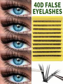 200Pcs D Curl Individual Cluster Lashes 8-16mm Segmented Individual False Eyelashes DIY Spikes Individual Eyelash Extensions - D - View 3