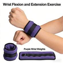 1对男女通用可调节脚踝负重带（0.5公斤/只），户外跑步瑜伽健身房力量训练配件，可调节可穿戴式脚踝腕部负重带 - 彩色 - 查看 6