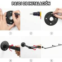 Estante para ropa de metal multiusos de 183cm - negro - Ver 7