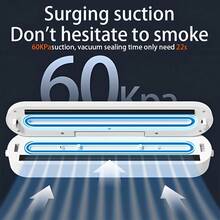 Máy hút chân không thực phẩm lực hút mạnh 60KPa, chế độ kép khô & ướt, niêm phong nhanh 22 giây, dải niêm phong rộng 11 inch, bao gồm 10 túi niêm phong, máy hút chân không tự động nhỏ gọn, quà tặng Giáng sinh. - trắng - Xem 7