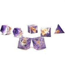 Beautiful Wave Pattern D&D 7pcs Game Dice Set, Handmade Resin Sharp-Edged Polyhedral Dice - Multicolor - View 7