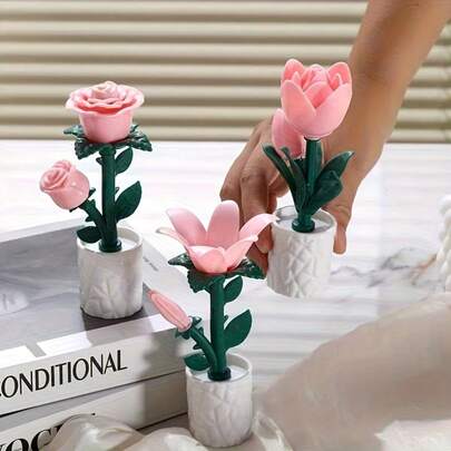 1 قطعة مصباح جو إبداعي، إضاءة ليلية زخرفية، تصميم وردي زهري، متوفر بأساليب متعددة، يعمل ببطارية زر بدون سلك، تصميم مفتاح أسفل، إضاءة خافتة تخفف من إرهاق العين، مناسب لديكور النباتات المزروعة في أصص، ديكور عيد الميلاد، مصباح سرير، ديكور المكتب، أجواء العطلات، ديكور المنزل، هدية مثالية للأطفال، هدية العطلات أو هدية عيد الحب