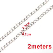 2m Stainless Steel Cross & O-Ring Lip Chain, Multi-Style Steel Color Stainless Steel Chain, Suitable For DIY Jewelry Making Bracelets Necklaces Accessories - 2 Meters - View 13