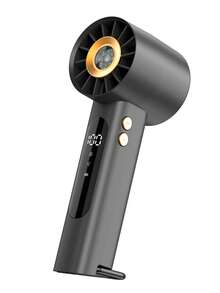 USB Rechargeable Turbo Handheld Fan, Small Portable Desktop Fan, Adjustable 1-100 Wind Speed, Battery Capacity Display, Suitable For Summer Camping Travel Outdoor, Comes With Hanging Strap And Compass - Handheld - View 6