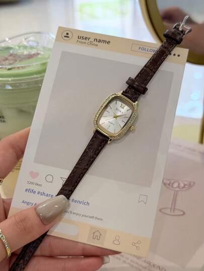 LIANDU LIANDU Women's Watch, Oval-Shaped Dial Design, Vintage, Elegant, Ladies' Quartz Watch, Perfect For Everyday Wear, Birthday Gift, Back-To-School Season, Thanksgiving, Couples' Occasions, Best Gift