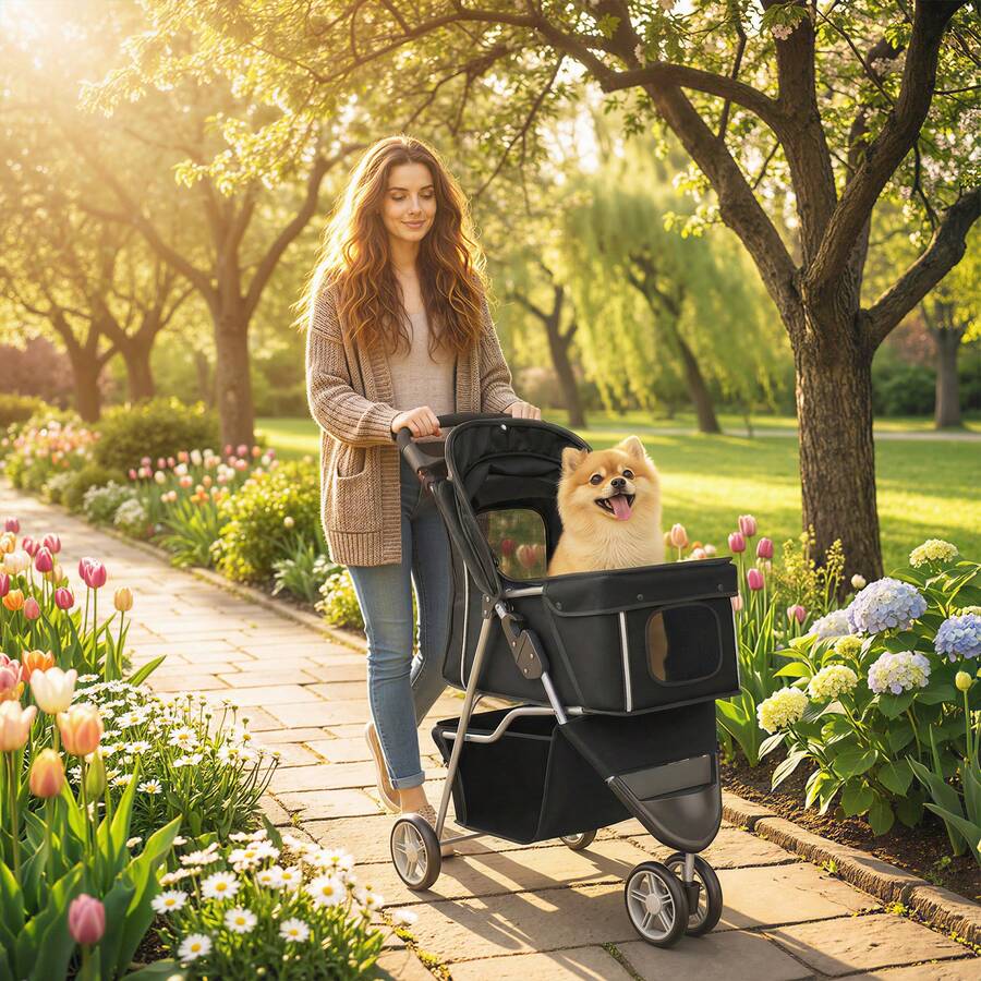 PawHut Pet Strollers - màu đen - Xem 1