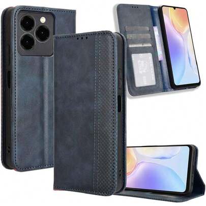 Funda Plegable para teléfono móvil Ulefone Note 20 Pro/Meizu Note 21 4G, Funda Premium de Piel sintética con Soporte, Tarjetero, Funda magnética Resistente a los Golpes, Color Azul,42524768