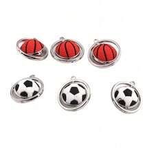 Creative Sports Style Basketball Football Rotatable Pendant DIY Handmade Keychain Necklace Pendant Accessories - Basketballs [2] - View 6