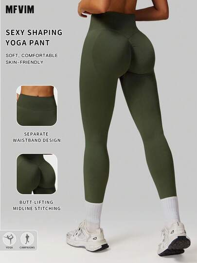  MFVIM Women's Black Tight Leggings, Slim Fit Tummy Control Breathable Soft Stretchy Fabric Casual Sports Pants For Running, Yoga, Workout, Suitable For Commuting, Outdoor, Jogging, Cycling, Yoga, Pilates, Gym