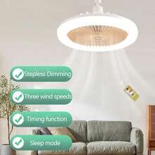 Modern Silent E27 LED Ceiling Fan With 3 Light Modes And Remote Control, 25cm Dimmable LED Light, 3 Wind Speeds, High Quality Materials. - 25cm - View 10