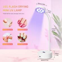 DianaBeauty 360° Flexible Rechargeable UV LED Nail Lamp, Fast Curing Gel Nail Polish, Portable UV LED Nail Dryer, Suitable For Nail Salon - White - View 8