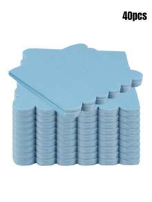 20pcs/Set, 40pcs/Set, 60pcs/Set Soft Thick Absorbent Light Blue Wavy Floral Napkins, Unfolded Size 24cm*24cm, Suitable For Wedding Tea Party, Birthday Party Decoration, Party Supplies, Holiday Decoration, Holiday Supplies - Multicolor - View 8