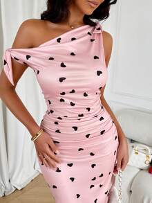 Đầm hồng trễ vai hình trái tim Oldmarny dành cho nữ, chủ đề Ngày Valentine: Trái tim/Tình yêu, XOXO/Nụ hôn, Ôm, Hôn, Hãy là em yêu của anh/Nụ hôn của em bé/Đôi môi, Trái tim, Thần Cupid/Thiên thần - Bụi hồng - Xem 5