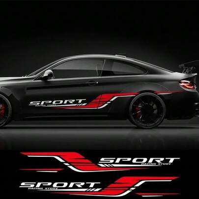 Car Decal Left And Right Side Long Stripes Sticker Personalized Waterproof Vinyl Tuning Stickers For Auto Body Decor Accessories