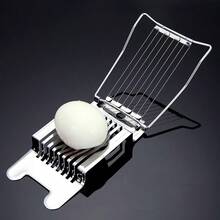 不锈钢切蛋器，防滑切蛋器，鸡蛋分割器，厨房工具 - 銀色 - 查看 3