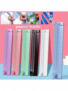 1pc Two-Way Paper Cutter Paper Cutter Inch, Cm Scale Display A4 Paper Cutter Portable Photo Cutter Paper Cutter Office Paper Cutting Artifact Stainless Steel Knife Head, Sharp - Multicolor - View 2
