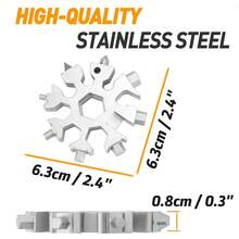 Bộ dụng cụ đa năng 18 trong 1 hình bông tuyết, dụng cụ mở chai bằng thép không gỉ hình bông tuyết, bộ tua vít dẹt và tua vít, cờ lê. Đồ dùng cắm trại tuyệt vời: Món quà Giáng sinh độc đáo dành cho bố, chồng, ông và con gái. - Nhiều màu - Xem 3