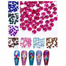 24-Grid Nail Charms Hotspot, Flat Bottom Resin Neon Electroplated Ab Resin Diamond Nail Decorations, 2Mm Diamond, 3Mm Diamond Nail Supplies Nails Nail Gems Nail Rhinestones - 彩色 - 查看 2