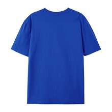 1pc Plus Size Women's Cotton Graphic T-Shirt, "I AM" Inspirational Letter Print Short Sleeve Tee, Casual Crewneck Top With Motivational Quote, Comfortable Loose Fit, Sizes S-5XL, Daily Wear Basic Tee, Breathable Soft Fabric,  Positive Message Shirt For Women Benito Bowl,Big Game, Football Fast Shipping! Men's Casual And Stylish Short-Sleeved Printed T-Shirt. - 藍色 - 查看 4