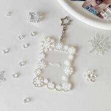 1pc Transparent Snowflake Acrylic 3-Inch Card Holder, Idol Fan Mini Card Display, Student Card Pouch - Snowflake Card Holder - View 10