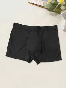 2 chiếc quần lót nam màu đen in chữ và trái tim, co giãn, thoải mái, mặc hàng ngày. - màu đen - Xem 3