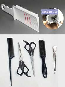 1pc Professional Hairstylist Ombre Comb - Heat Resistant, Flat Top Scissor Hybrid Precise Haircut & Styling, Multi-Color Side Clip DIY Hairstyle Tool, Y2K Style, Random New/Old Version Sent, Back To School Season - Multicolor - View 7