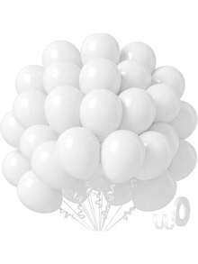 10/20pcs 10 Inch White Latex Balloons, Luxurious Party Decorations For Wedding Birthday Baby Shower Bridal Shower Graduation Anniversary Opening Ceremony Christmas New Year Valentine's Day Home Room Backdrop Party Supplies - White - 查看 4