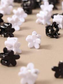 10/30/50 chiếc kẹp tóc hoa nhỏ màu đen trắng, kẹp tóc mái lệch tối giản dễ thương cho bé gái (màu ngẫu nhiên), kẹp tóc kiểu móng vuốt mùa hè đi biển, kẹp tóc du lịch. - Nhiều màu - Xem 4