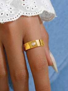 1pc Elegant Four-Leaf Clover Diamond 925 Sterling Silver Women's Delicate Ring, Jewelry Gift, Birthday Gift, Dating Essential - Four-leaf Clover Diamond Ring - View 2