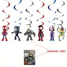 Marvel 6pcs/Set Spider Man Birthday Party Avengers Cartoon Party Spiral Pendant Party Wholesale New Style Pendant New Year's Gift, Valentine's Day Gift, Easter Gift (Stochastic Style) - Multicolor - View 8