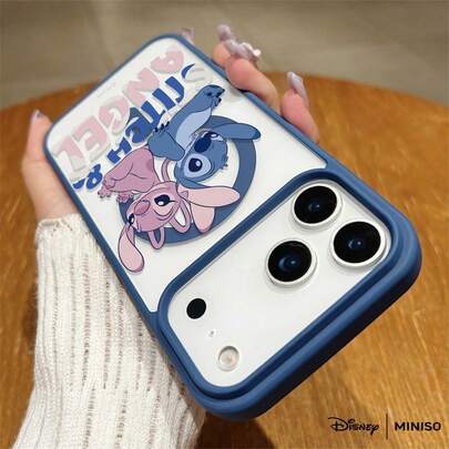 Miniso Disney Stitch & Angel Phone Case STITCH & ANGEL Slogan With Cute Couple Design Sweet & Adorable Disney Accessory Transparent Magnetic Shockproof Case Suitable For Iphone 17 Pro Max/17 Pro/17 Air/17/16/15/14/13/12/11/X/XS Pro/Pro Max Series Iphone 17 Pro Max Case Iphone 17 Pro Case Iphone 17 Case Stocking Stuffers The Girlfriend The Chosen Early Fall Fashion