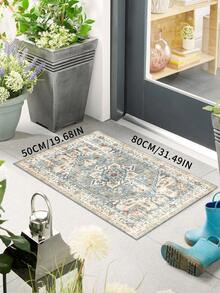 1pc Nordic Style Area Rug With Elegant Floral And Geometric Patterns, Suitable For Bedroom, Living Room Or Home Office Decor, Elegant Home Accessory | Rug, Living Room Carpet - Multicolor - View 29