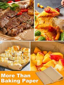 [Quantity Options] Unbleached Parchment Paper Baking Sheets, Heat Resistant & Non-Stick Material, Suitable For Oven, Grill, Air Fryer, Steamer, Baking, Roasting, Air Frying, Steaming Bread, Cupcakes, Etc. Designed For 8x12 Inch Baking Trays - Multicolor - View 6