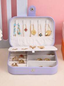 1 hộp đựng trang sức du lịch xách tay, hộp đựng trang sức bằng da PU, hộp đựng trang sức nhỏ gọn có khóa kéo, hộp đựng nhiều tầng đựng bông tai và nhẫn, hộp đựng mỹ phẩm trang điểm, giá trưng bày trang sức, hộp đựng nước hoa, chất liệu chống thấm nước và chống oxy hóa để bảo vệ nhẫn, bông tai và dây chuyền, quà tặng ngày lễ, quà tặng cho nữ, thích hợp làm quà tặng cho giáo viên. - nhiều màu - Xem 20