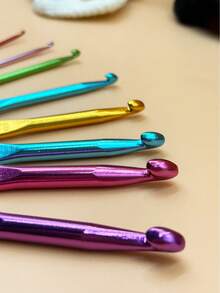 8支装铝制钩针，手工编织针套装，包含2.0mm/3.0mm/4.0mm/5.0mm/6.0mm/7.0mm/8.0mm/9.0mm，适用于编织，手工工艺礼品，送给女性 - 氧化鋁 - 查看 2