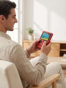 Consola portátil retro, ideal para viajes, tiempos de espera, descansos en la oficina o la escuela, reuniones con amigos y momentos de nostalgia en casa; permite sesiones rápidas de juego y entretenimiento en cualquier lugar gracias a su formato compacto y controles integrados. - Rojo - Ver 3