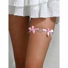 Women's Sexy Minimalist Bow Garter Belt, Gothic Style Lingerie Thigh Adjustable Garter Suspender Belt, Suitable For Halloween, Valentine's Day - Màu đỏ - Xem 12