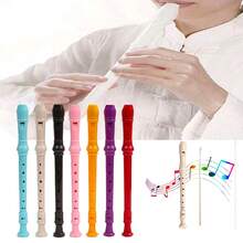 1 pieza (Estándar 30cm, Premium 32cm) Flauta soprano recta de PVC con 8 agujeros, desmontable en 3 secciones con 6/8 agujeros, estilo alemán para actuaciones, aprendizaje, enseñanza y práctica - Multicolor - Ver 3