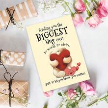A Heartfelt Greeting Card With An Envelope - Featuring The Message 'Sending You The Biggest Hug Ever' With A Cute Bear And Red Heart Design - An Ideal Choice For Birthdays, Holidays - Sets - View 2